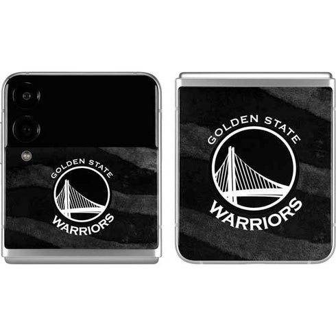 NBA Golden State Warriors Black Animal Print Galaxy Z Flip4 5G Skin